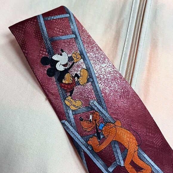 Vintage 1990s, Mickey & Friend Silk tie with Mickey, Goofy and Donald Duck - Picture 5 of 6